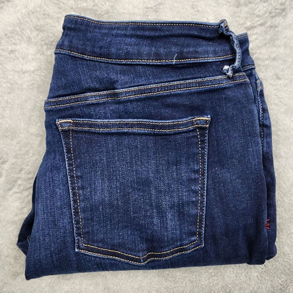 Warp + Weft SFO Skinny Jeans 14/32 Dark Blue Cotton Blend Frayed Hem Stretch